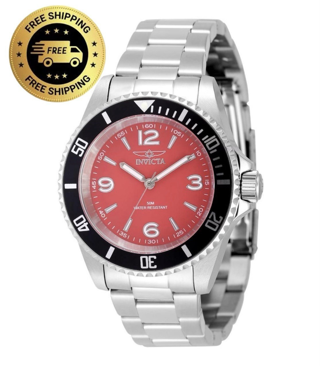 Invicta Specialty Rowan Men’s Watch – 40mm, Steel, Red Dial, Black Bezel 🔥