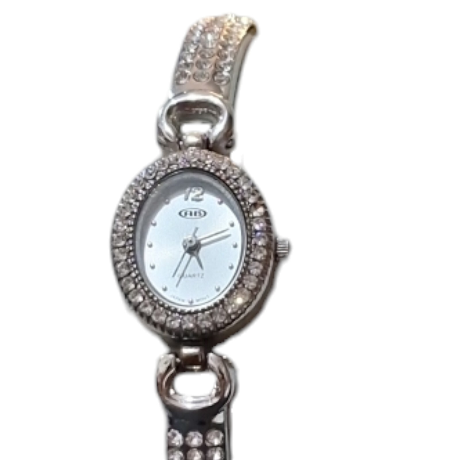 Beautiful Ladies AB 3104 Gem Set Strap & Bezel. Excellent Condition-New Battery