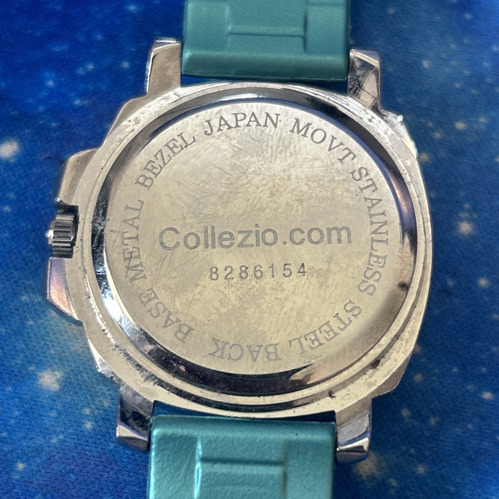 Collezio Teal Crystal Dial Rubber Silicone Band Watch