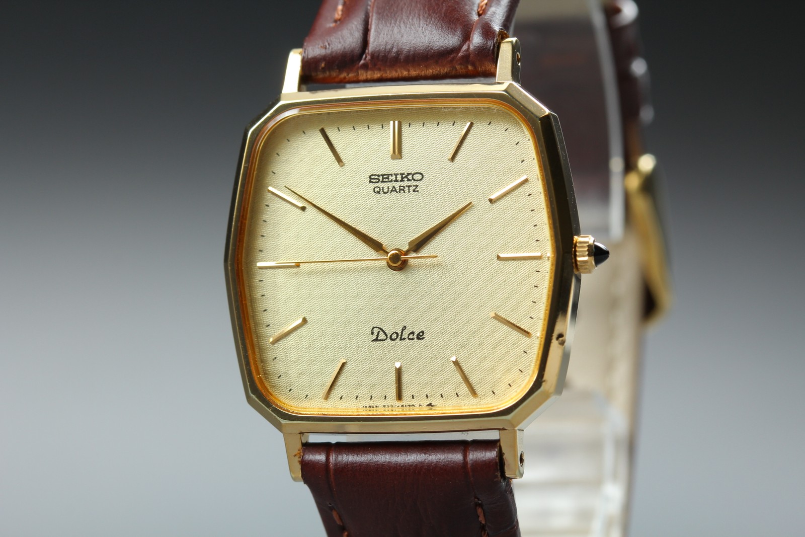 [Near MINT] SEIKO Dolce 7731-5120 29mm Gold Dial Quartz Men’s Watch From JAPAN
