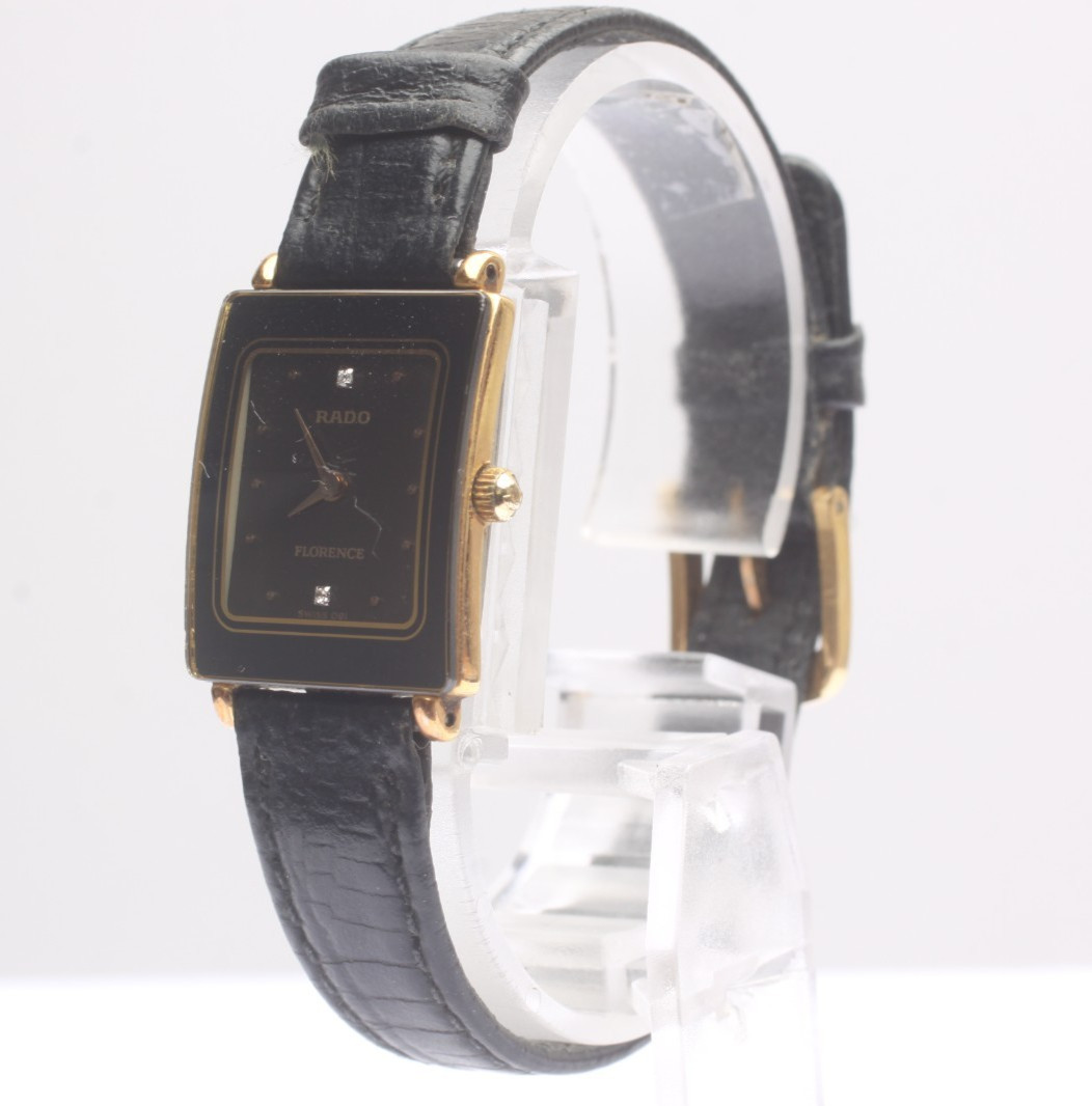 Vintage [EXC+5] Rado Florence 153.3606.2N Black Dial Quartz Ladies Watch JAPAN