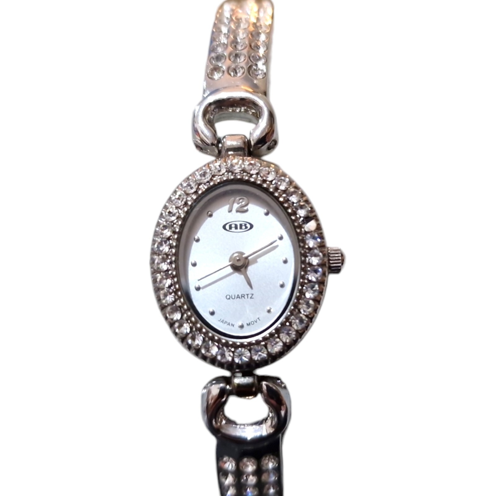Beautiful Ladies AB 3104 Gem Set Strap & Bezel. Excellent Condition-New Battery