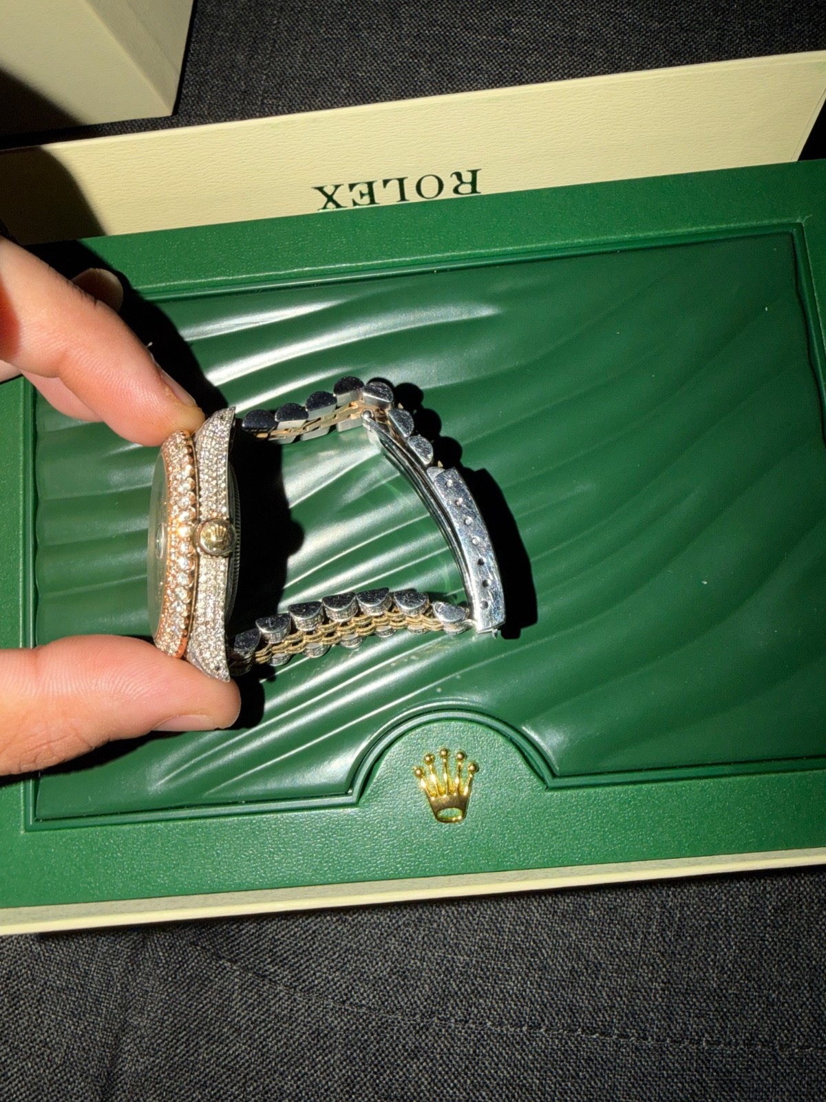 rolex datejust 36mm jubilee two tone diamond arabic dial