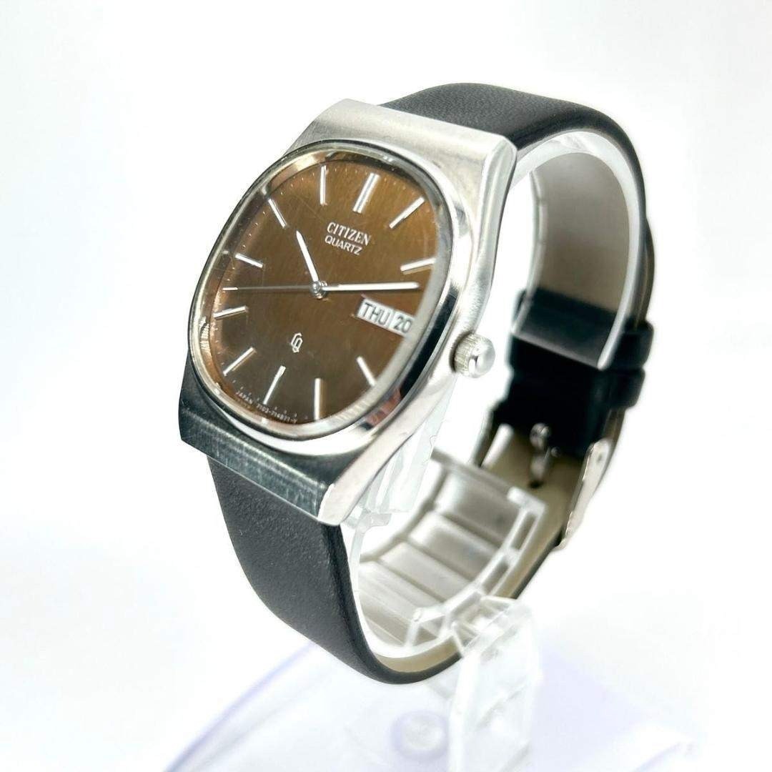 CITIZEN Quartz Men’s Watch Brown Dial Square Day Date 31.8mm Replacement Band