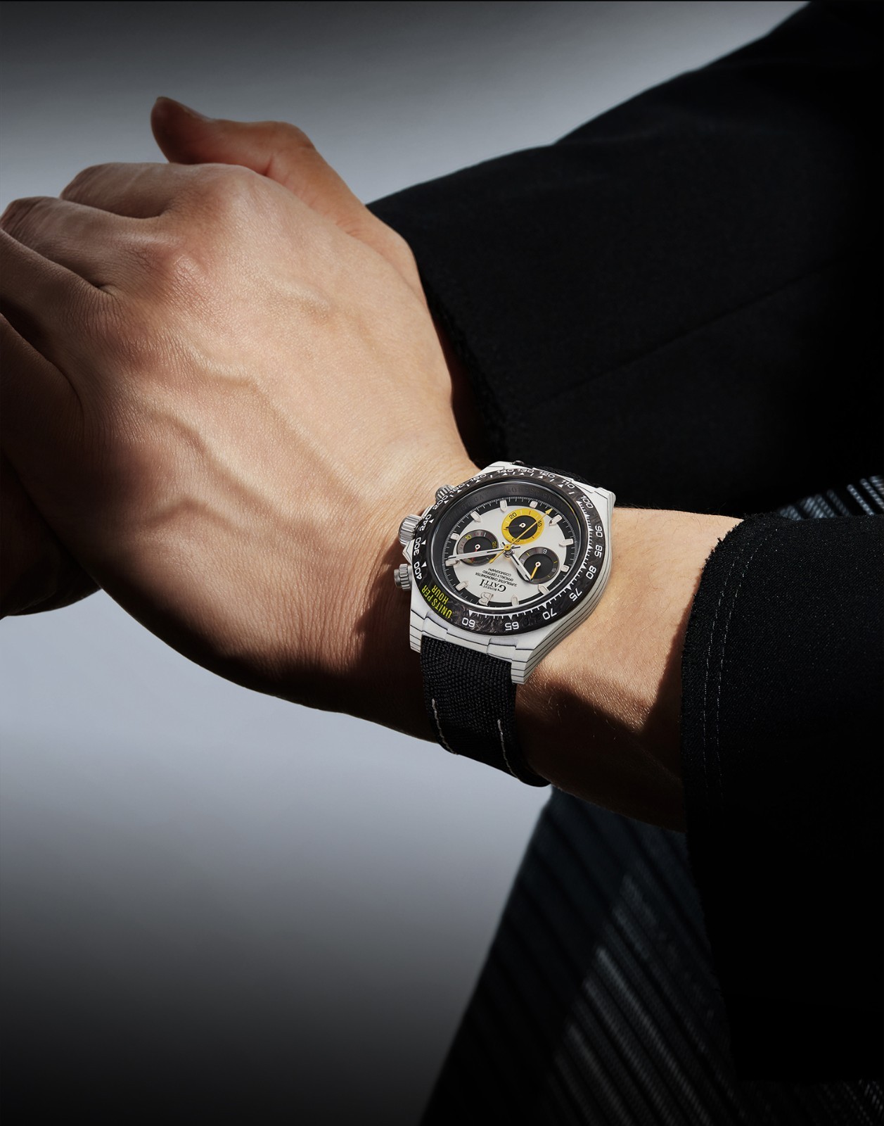 BONEST GATTI Men Chronograph Watch Automatic Mechanical Wristwatch Carbon Fiber