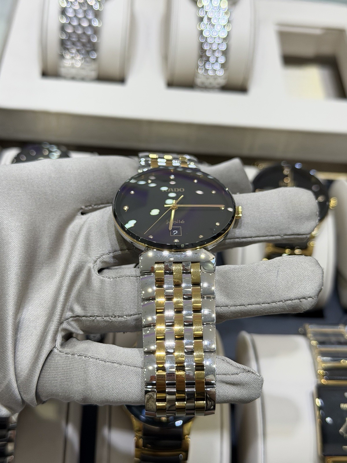 Rado Florence Quartz 38mm Black Diamond Dial Two-Toned Men’s Watch R48912743