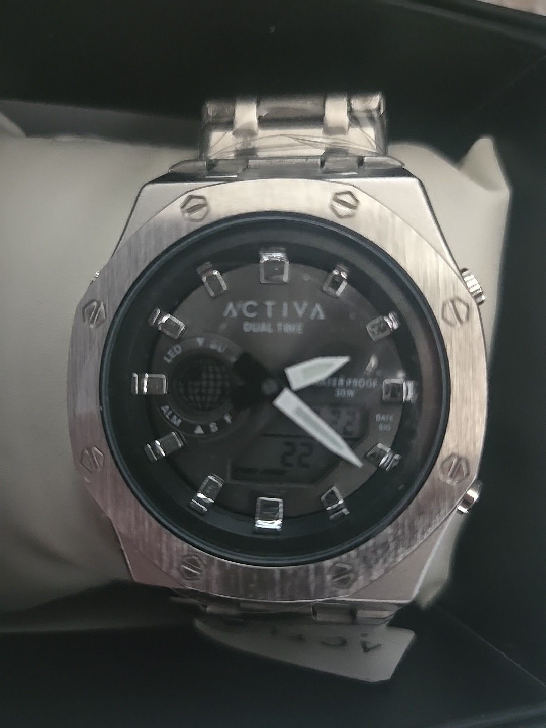 NEW! Activa Signal X Invicta Digital Silver Unisex 45.5mm Watch ACWM303-001