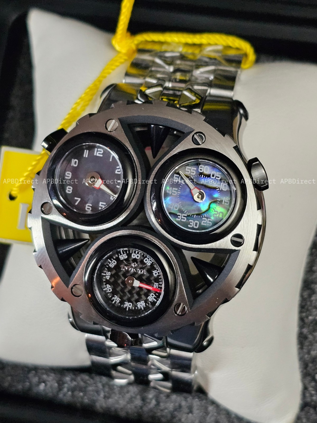 Invicta – CERBERUS – Tri 3 Movements Carbon Fiber Abalone MOP Dials mens watch