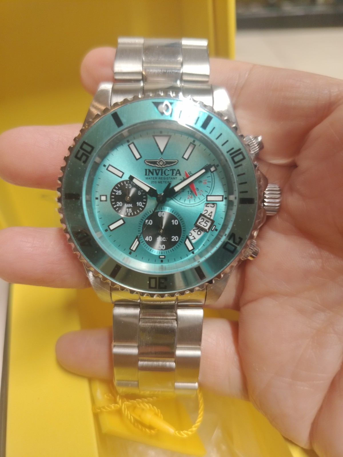 Invicta Pro Diver Mens Watch 44mm Turquoise Steel 51123 MSRP $249 WR 200M