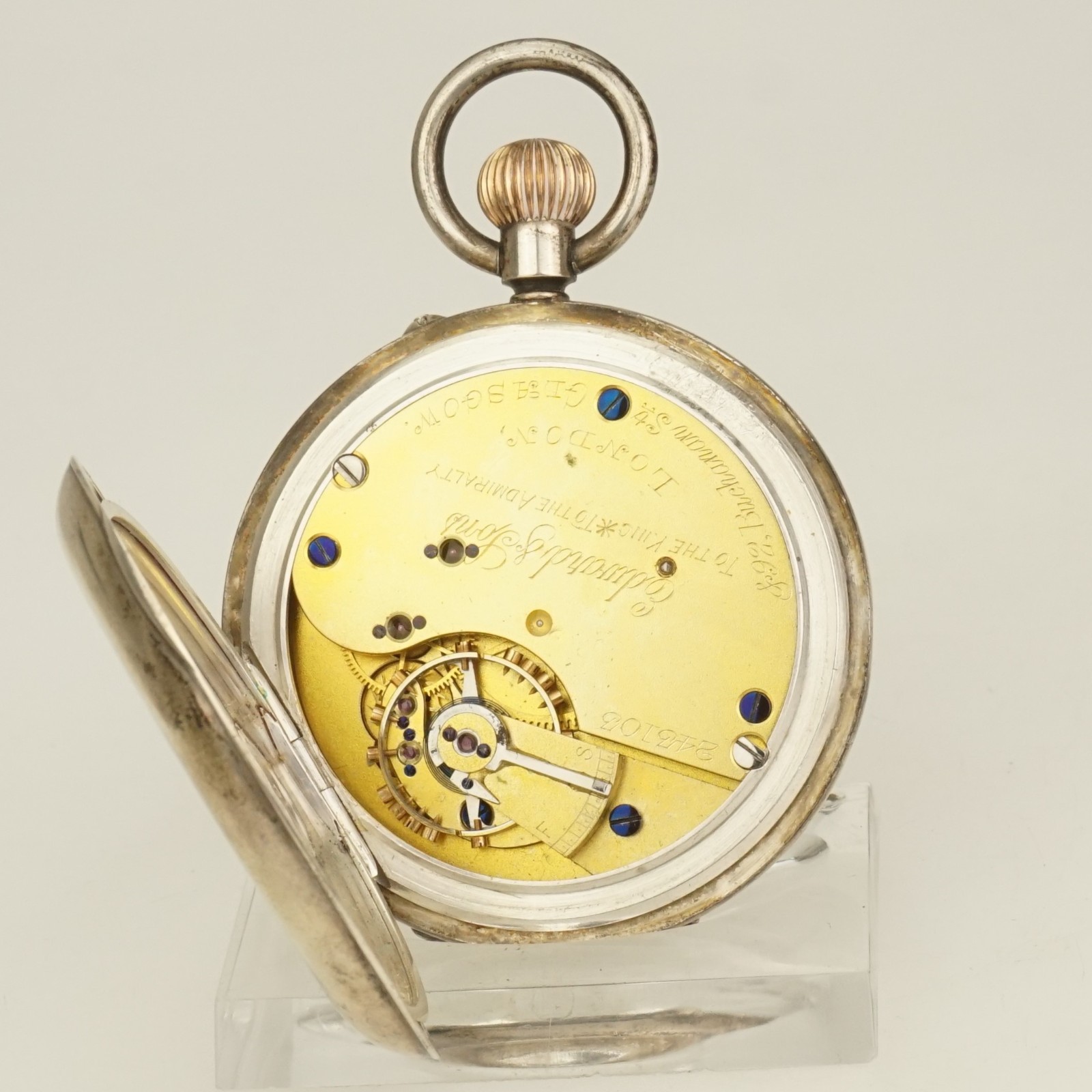 WORKING! 925 Silver Fullhunter Pocket Watch Men’s no fusee duplex no repeater