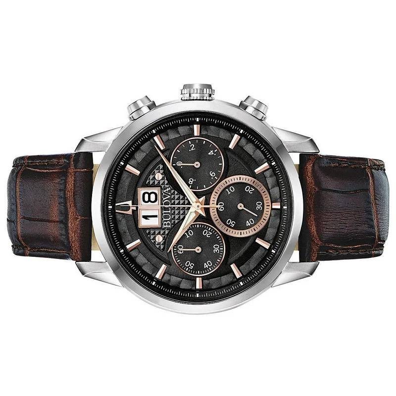 Bulova Men’s Sutton Quartz Chronograph Multi Dial Calendar 44mm Watch 96B311