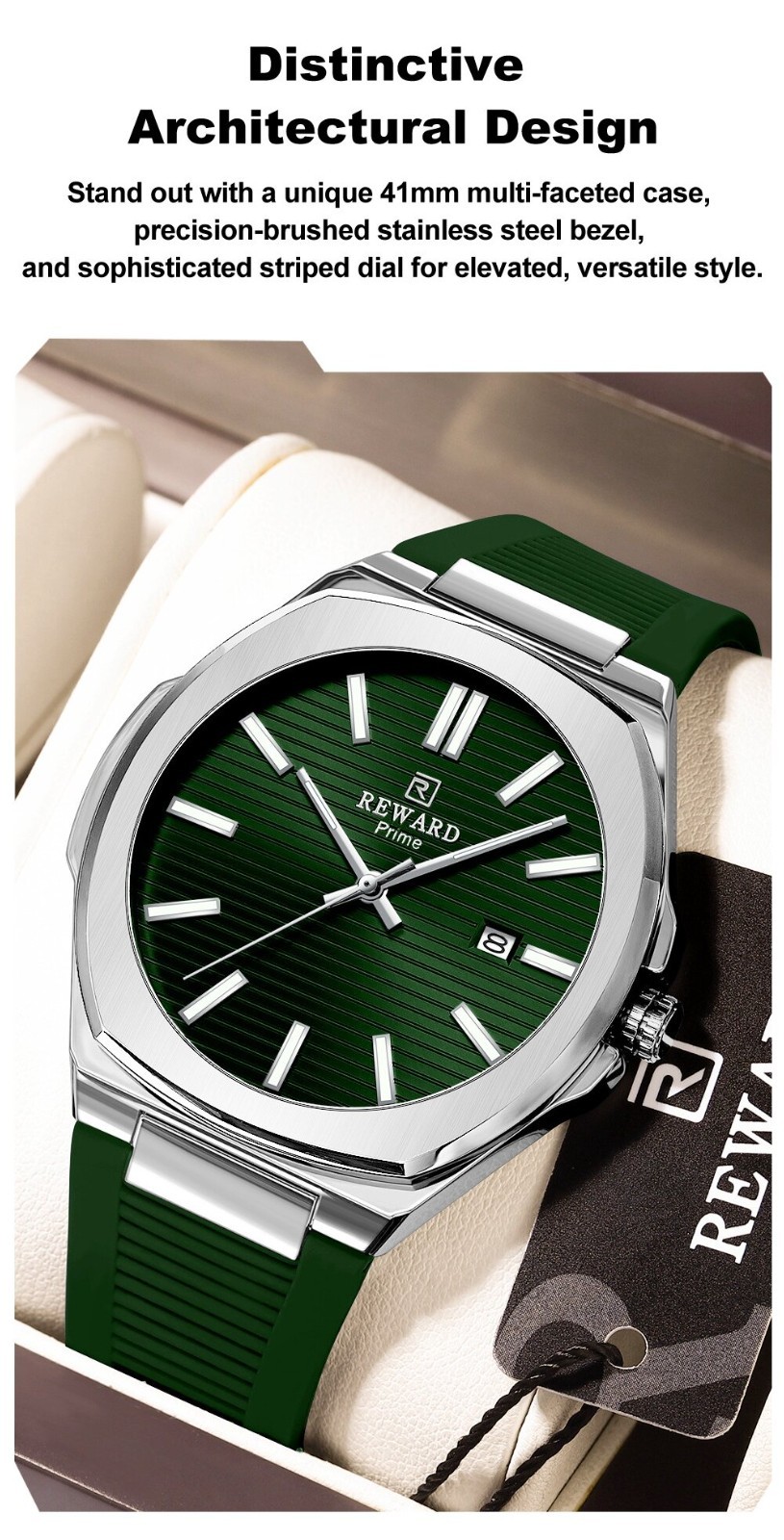 REWARD Men’s Business Luminous Waterproof Leisure Calendar Quartz Wristwatch