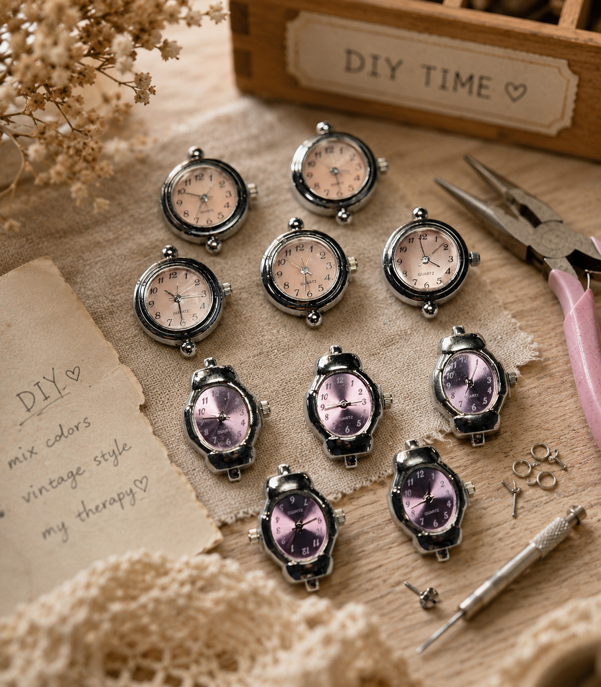 Pink Purple Watch Faces | Replacement Watch Dials | DIY Watch Parts 10pcs