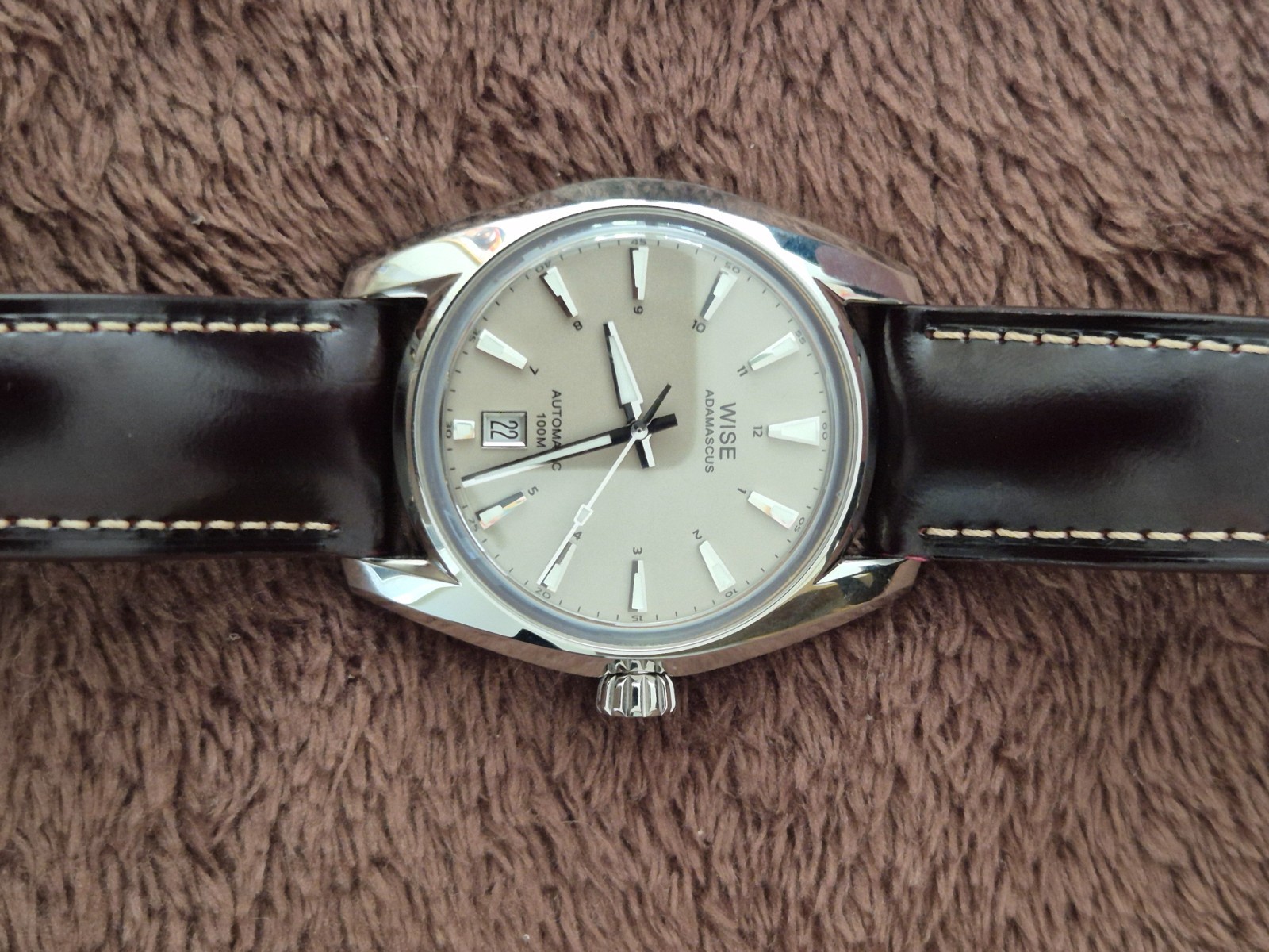 Wise Adamascus AD791A Stainless steel 904L 39mm Enamel Silver grey