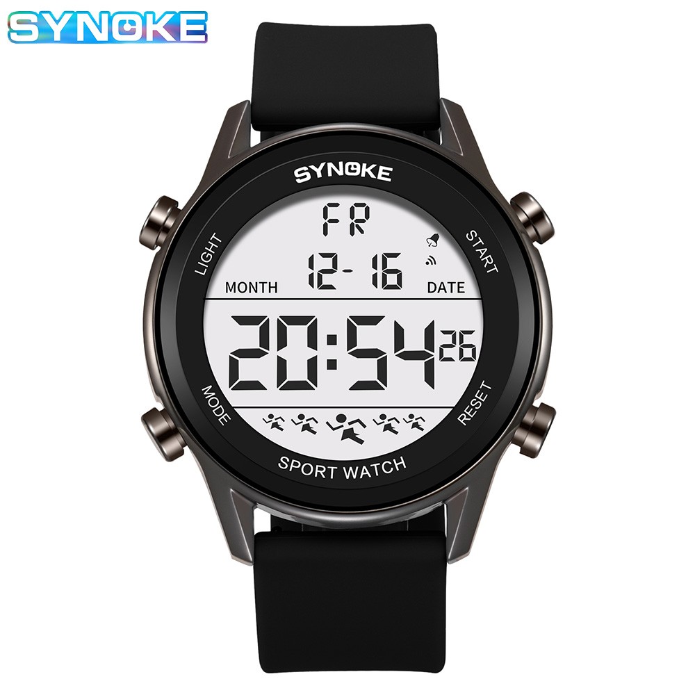 SYNOKE Mens Digital LED Screen Watch Waterproof Wrist Watch Sports Outdoor Gift