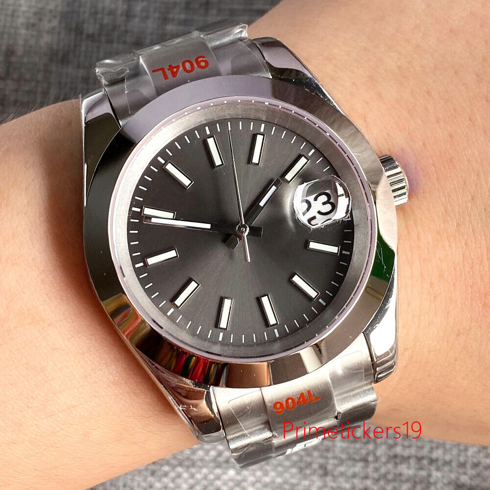 Blue/White/Grey Sunburst Dial Polished Bezel 36mm/39mm NH35A Automatic Men Watch