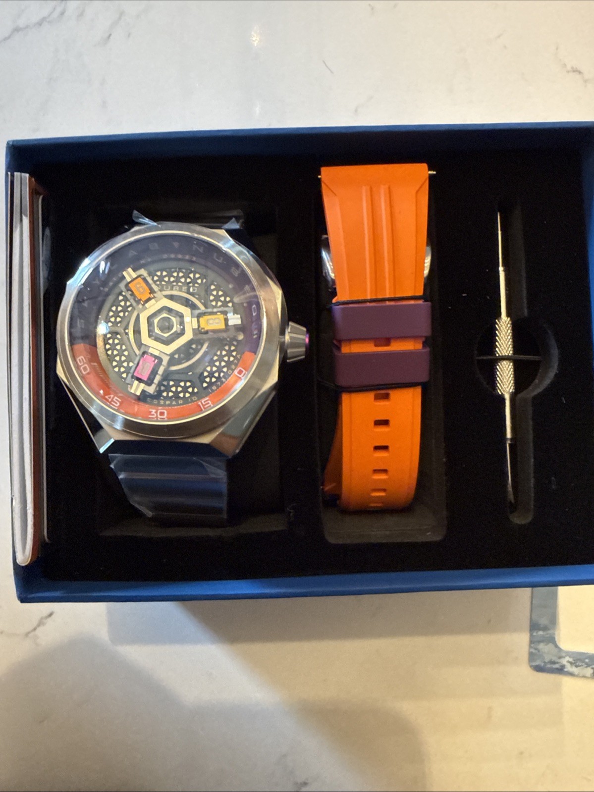 NUBEO SKYLAB AUTOMATIC WR100m Purple Orange NB-6083-44 New