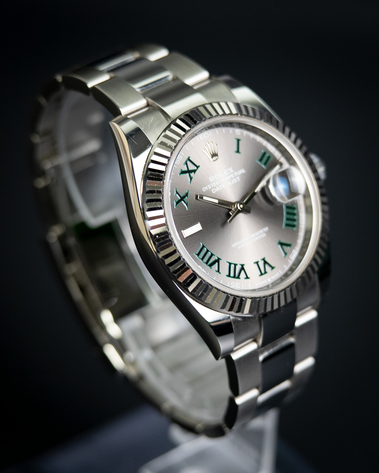 Rolex Datejust 41 126334 Wimbledon Slate Dial Oyster Full Links Box & Papers