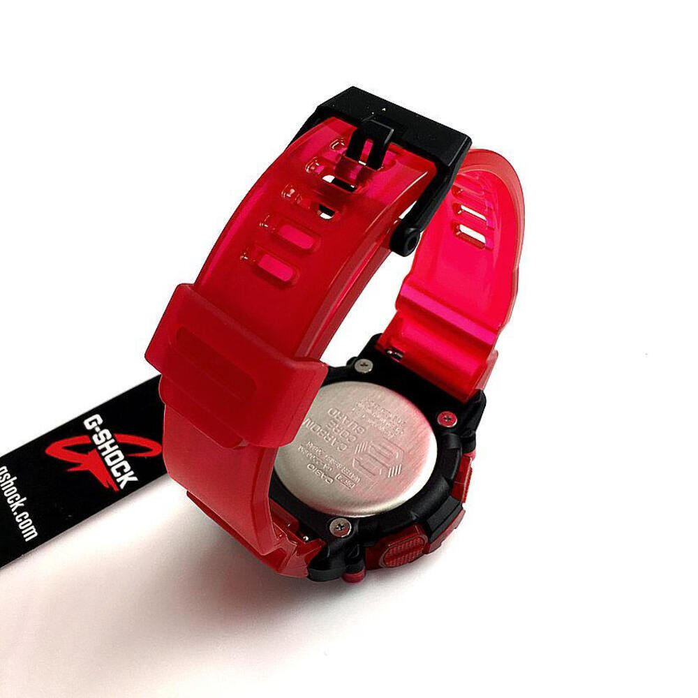 Casio G-Shock Carbon Core Guard Clear Red Digital Analog Watch GA2200SKL-4A
