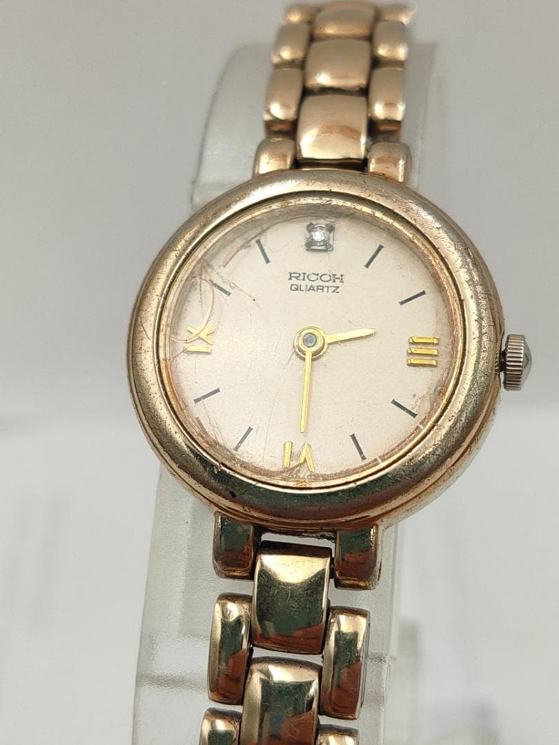 Ricoh Ladies Gold-Tone Quartz Bracelet Watch Dead battery | Japan