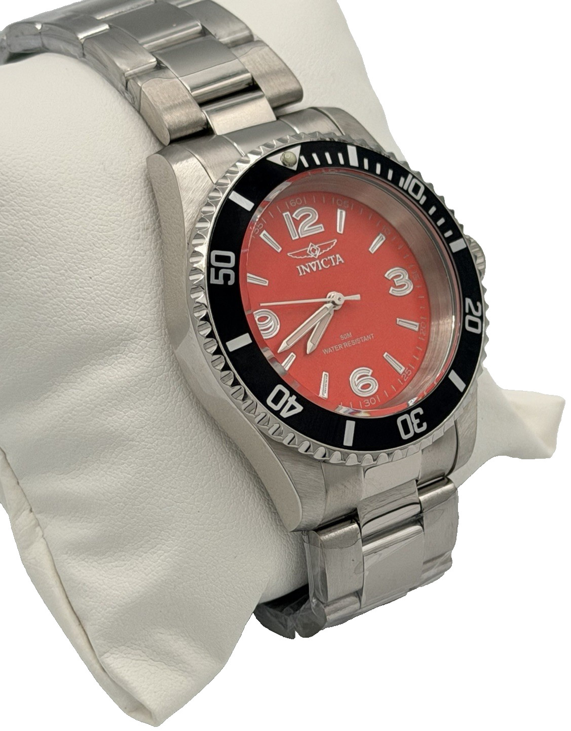 Invicta Specialty Rowan Men’s 40mm Watch Silver Red Black Stainless Steel 49350