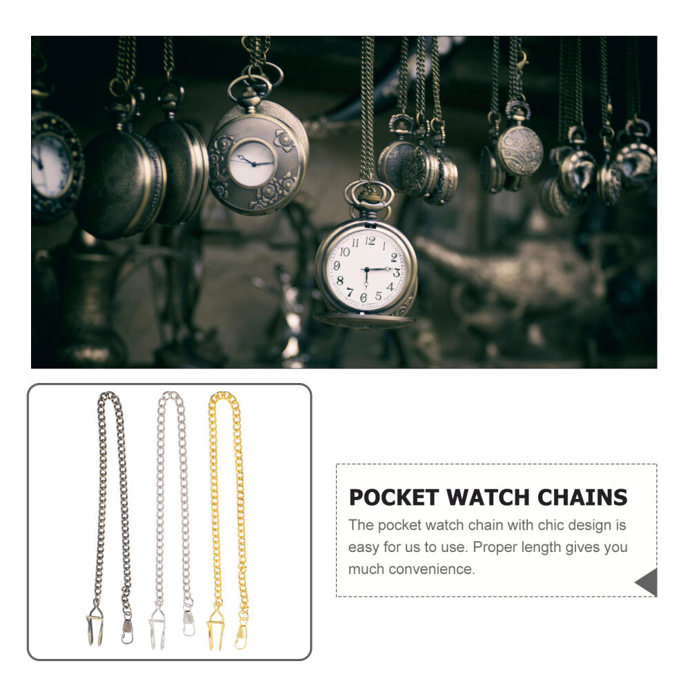3Pcs Pocket Watch Hanging Chains Pocket Watch Chains Retro Watch Chain Pendant