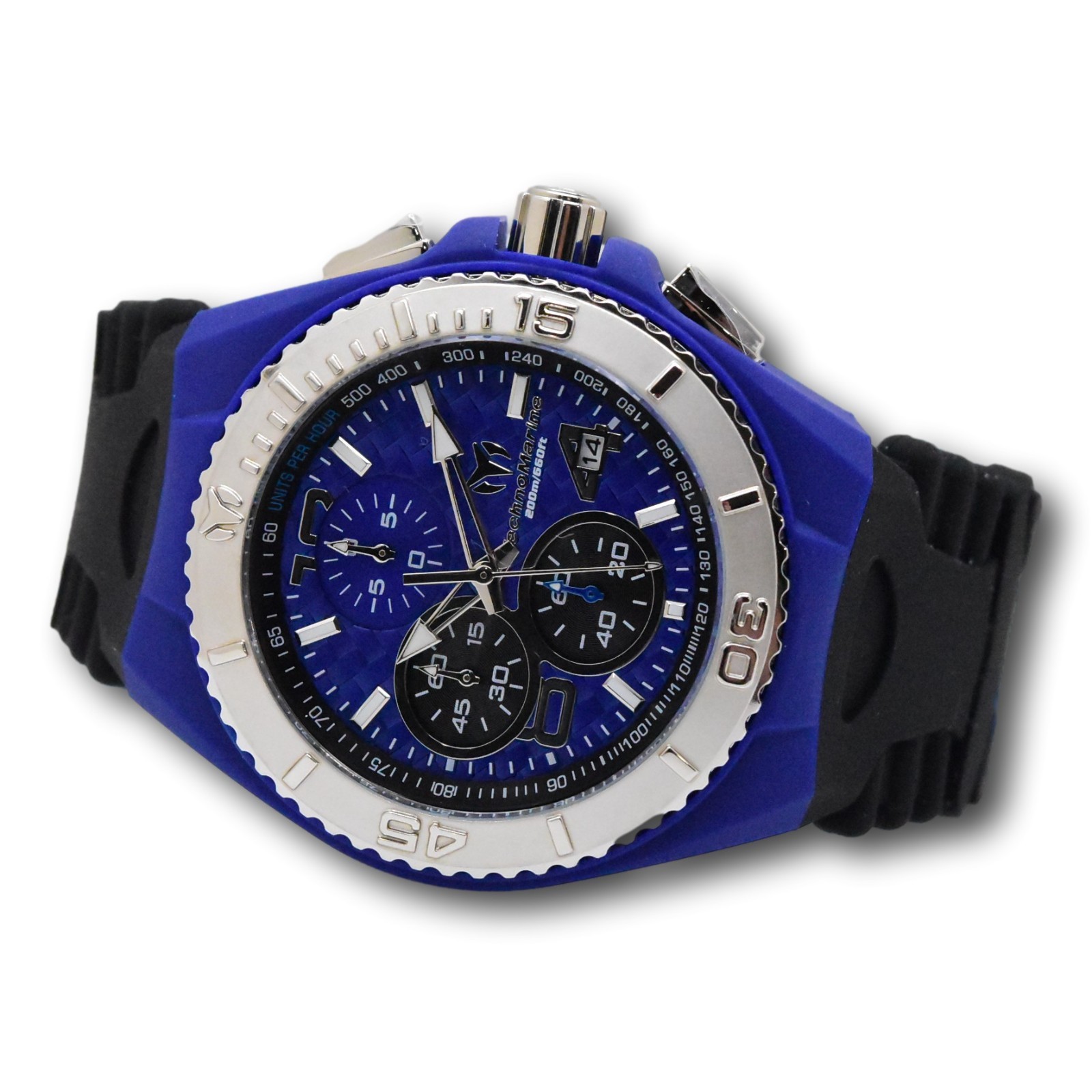 TechnoMarine Cruise JellyFish Men’s 46mm Blue Weave Dial Chrono Watch TM-115114