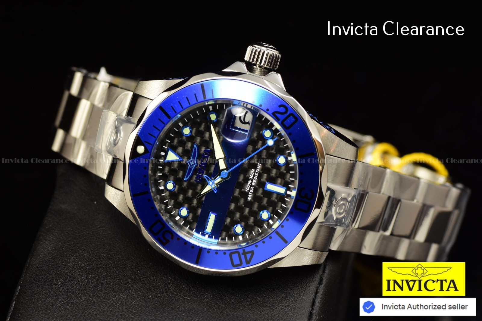 Invicta Pro Diver Mens Red Dial DUAL TIME Automatic Quartz Steel Watch 45814
