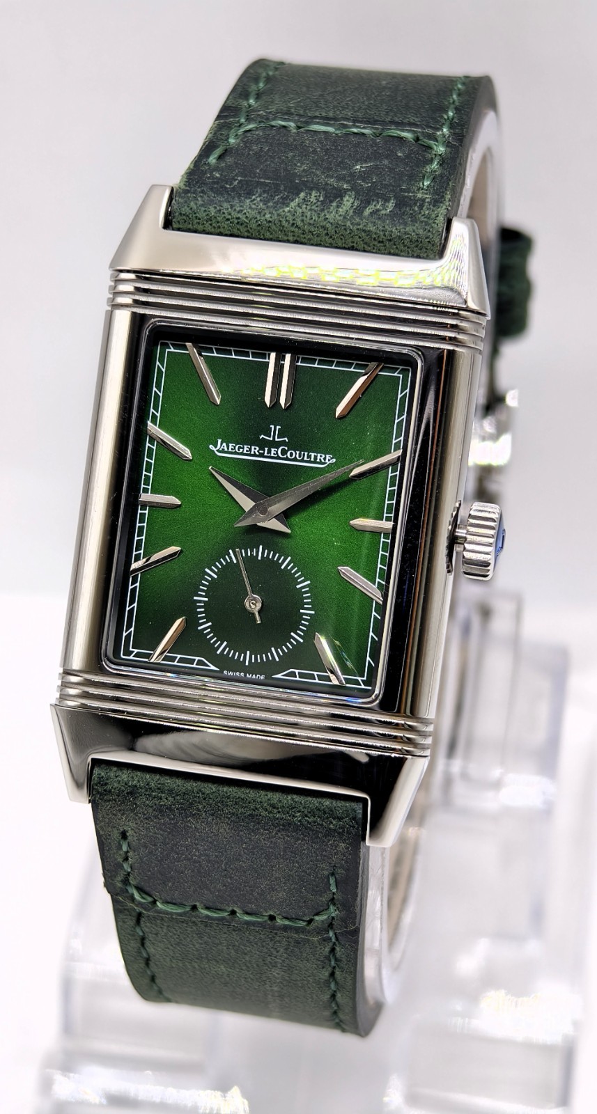Luxury Jaeger Lecaultre Reverso Green Sub Dial Quartz Men’s Wrist Watch Pen