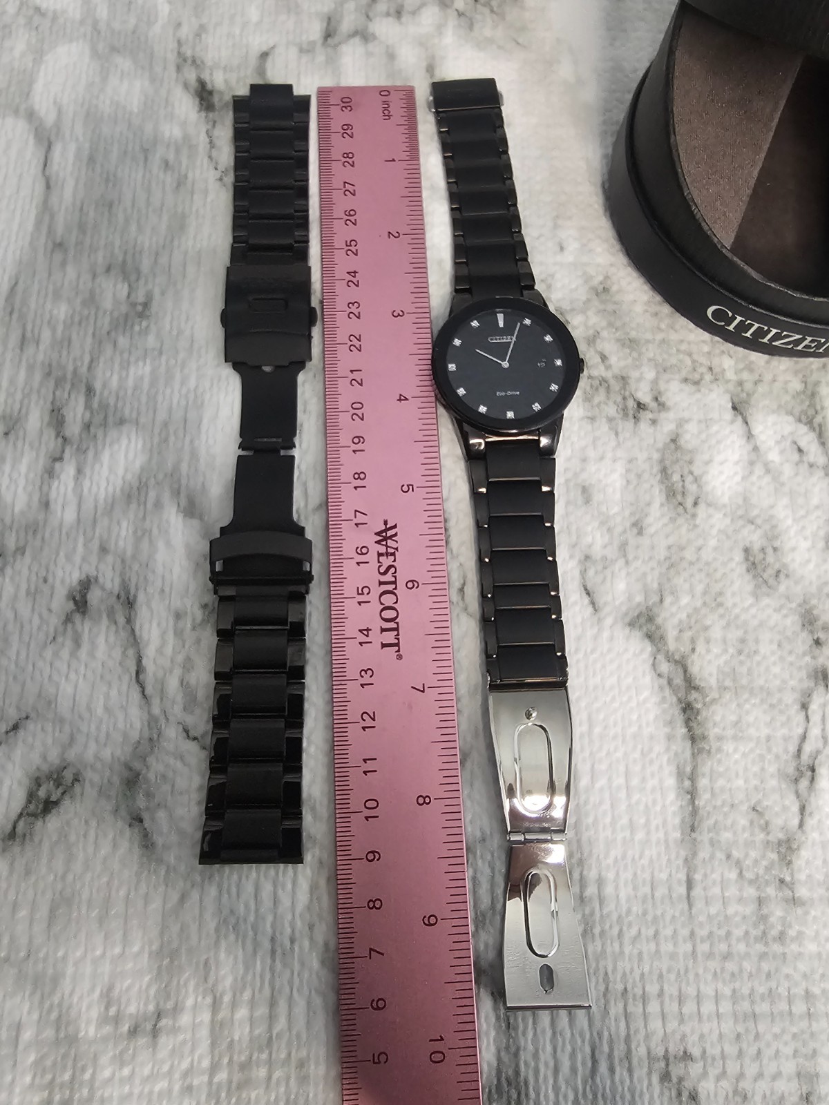 CITIZEN Eco-Drive J165-S086892 Axiom Black Diamond Accent Men’s Watch