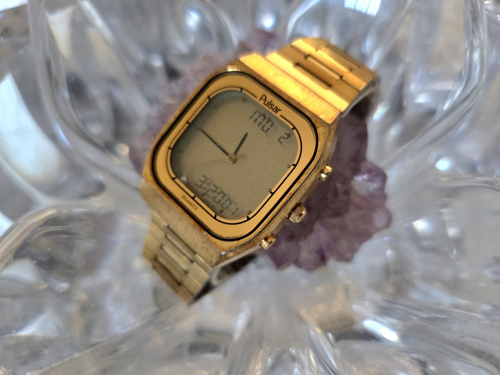 RARE Vintage Pulsar Ana-Digital Y951-5009 World Time Mens Watch