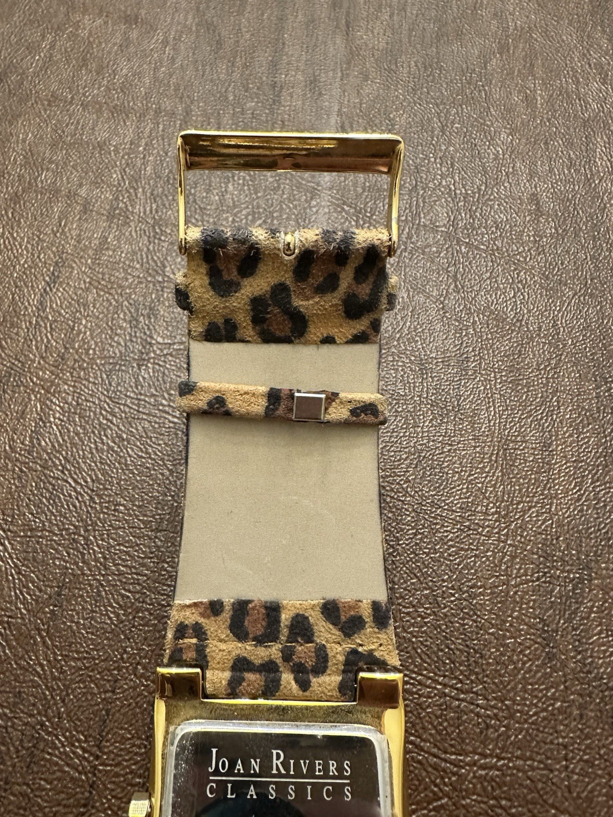 VTG Joan Rivers Classics Coll. Watch (New Battery) Leopard Print Band Gold Toned