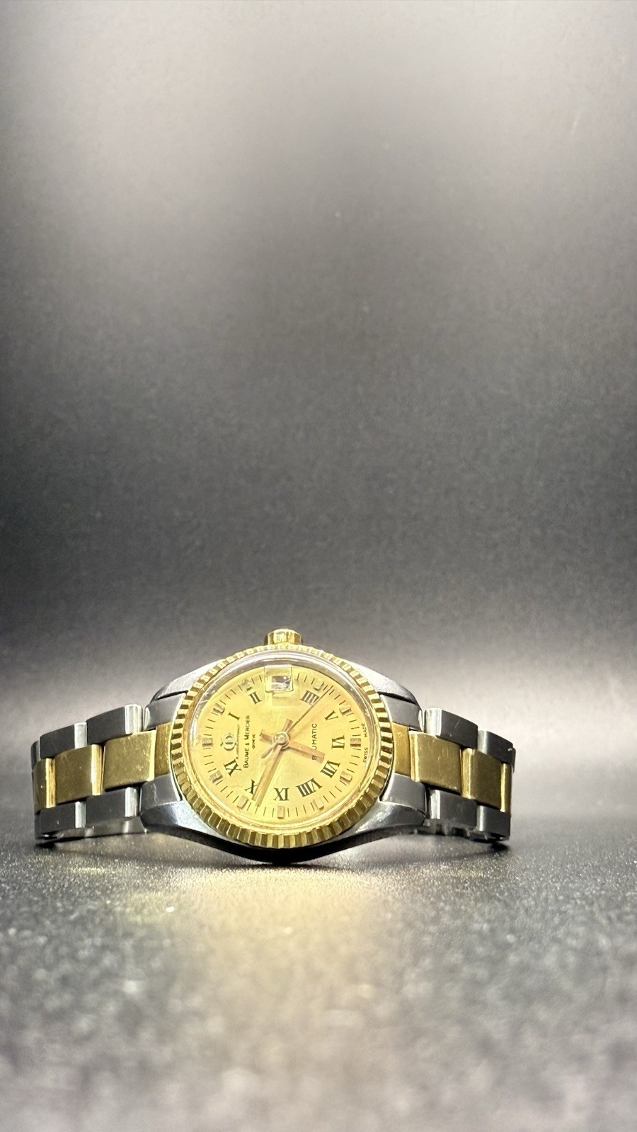 Baume & Mercier Automatic Classic Watch Two-Tone Gold Dial Roman Date