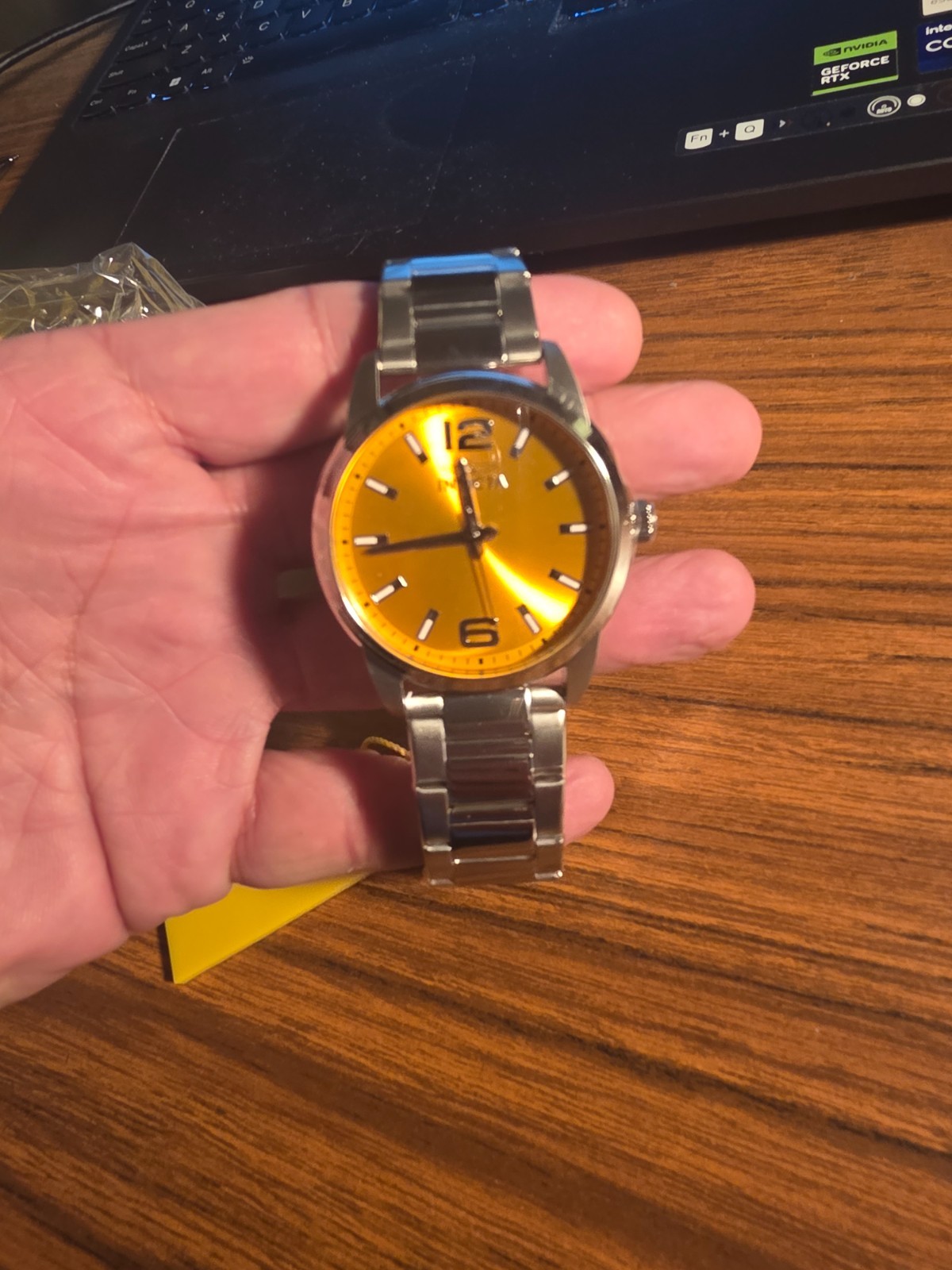 Invicta Celestial 48493 Men’s Watch 43mm Steel Yellow Dial NIB MSRP $495