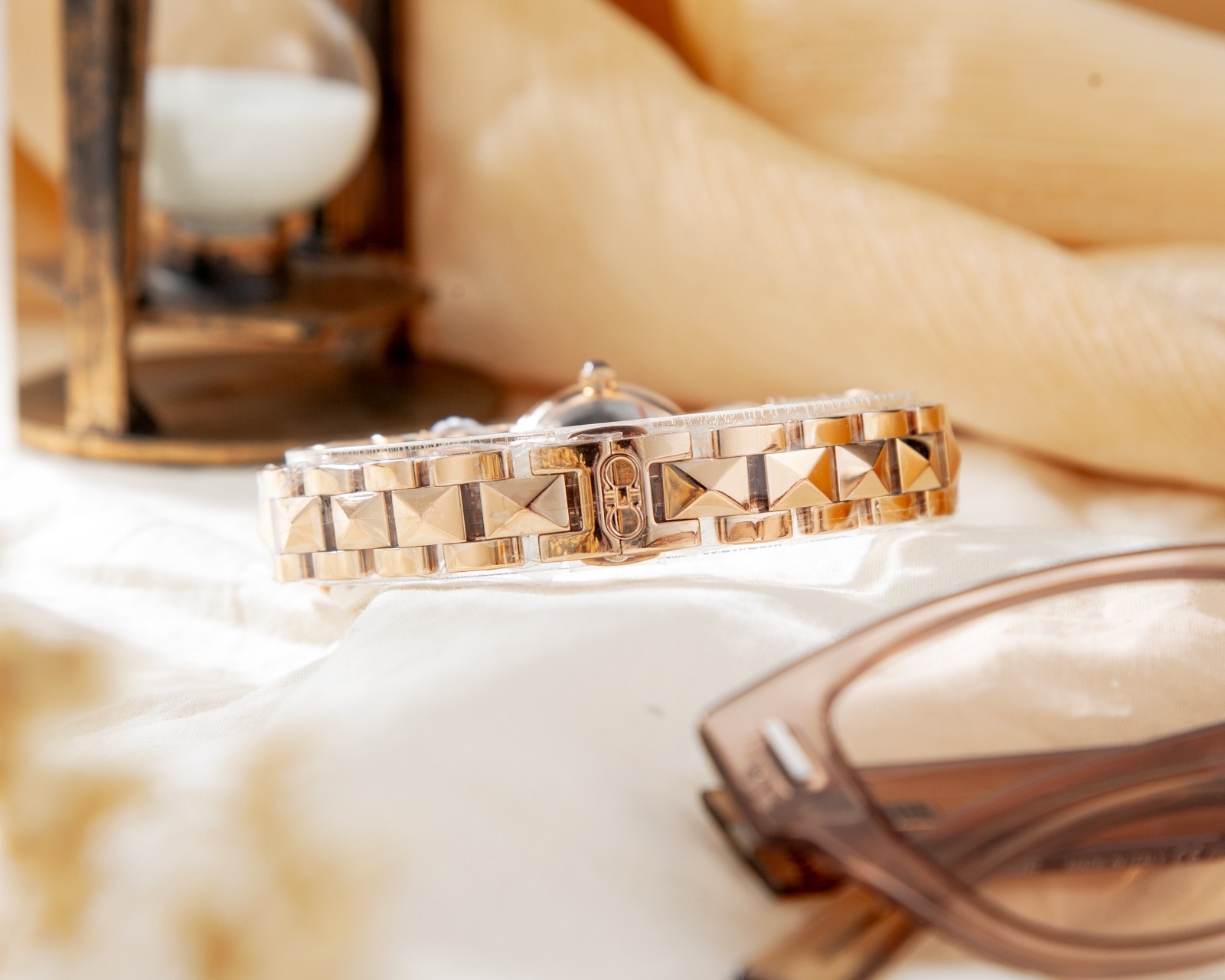 Brand New Ferragamo Double Gancini Stud IPRG Women’s Bracelet Watch- SFMI00322