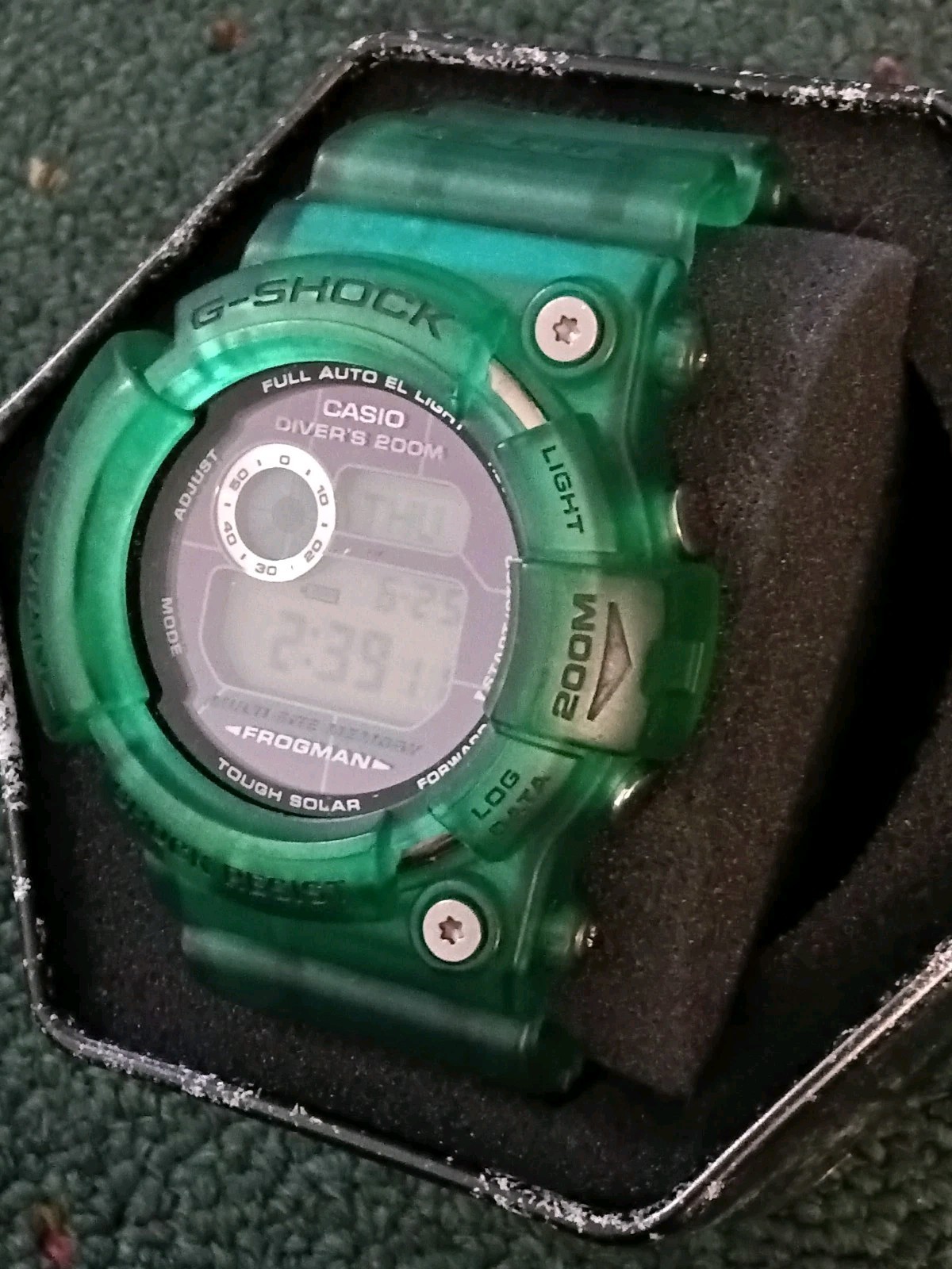 Casio G-Shock Frogman GW-202 Tough Solar Quartz 200m Green Digital w/ Tin