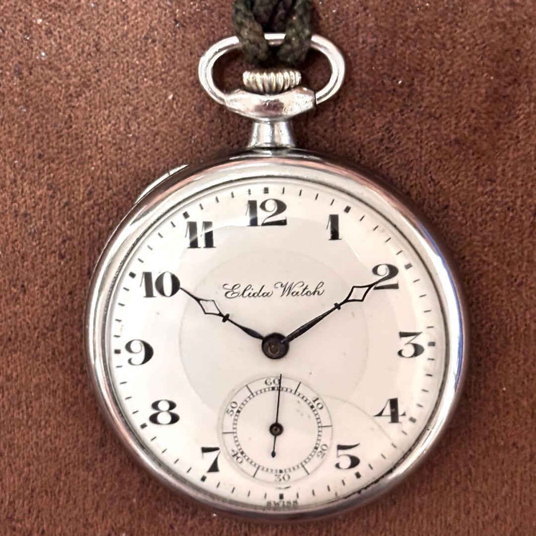 Elida Pocket Watch Hand-Wind Smoseco Antique Working No Service Needed
