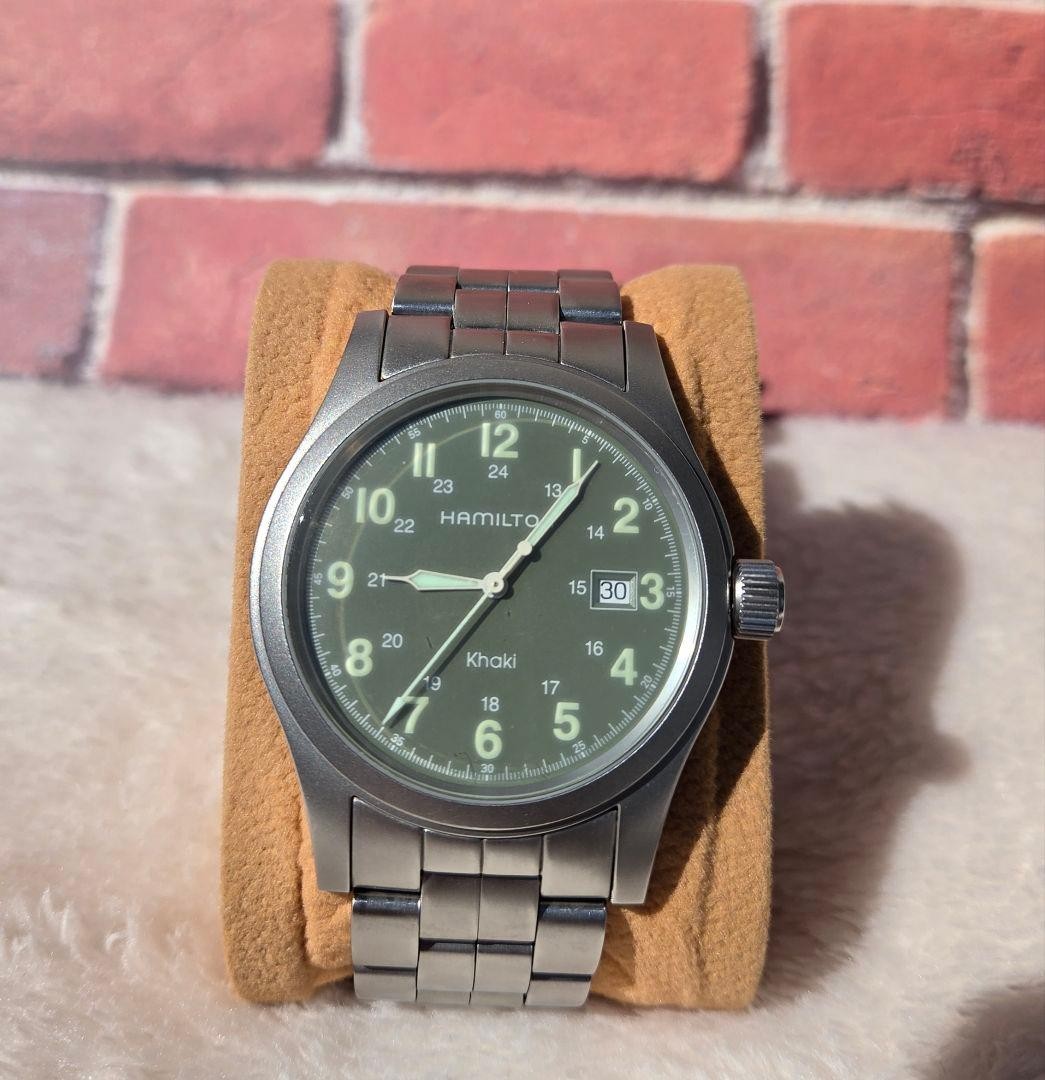 Hamilton Khaki Field Quartz Field Watch 42mm Mens Olive Green Dial Classic