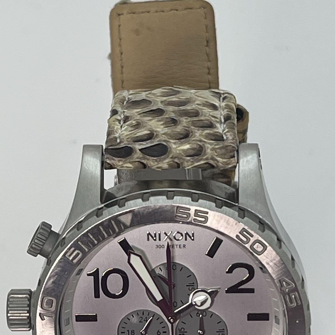 Nixon 51-30 Chronograph Watch Pattern Leather Band 51.2 mm