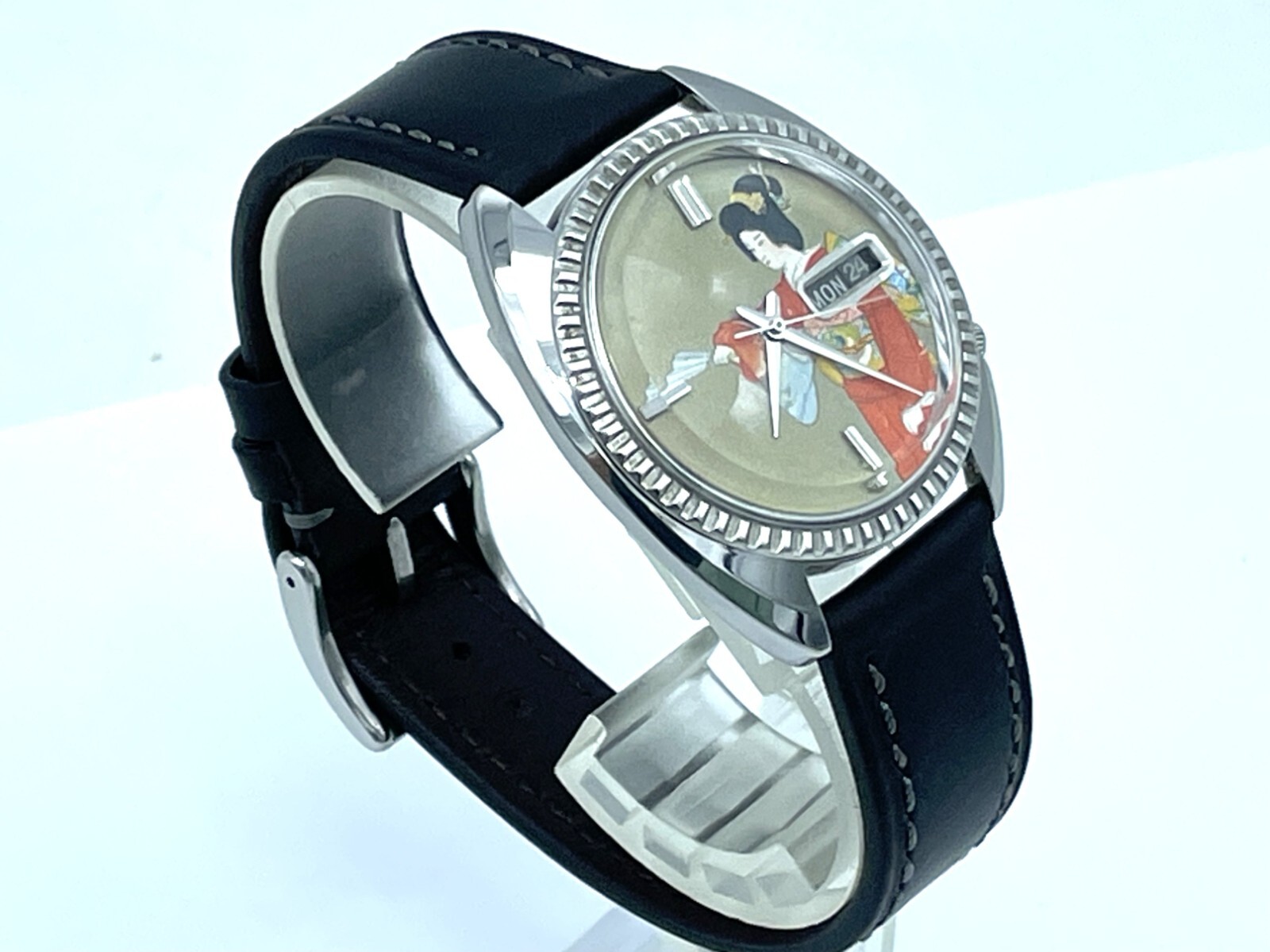 Vintage UKIYOE SEIKO 5 Automatic Watch New Glass Shouen Uemura Jonomai