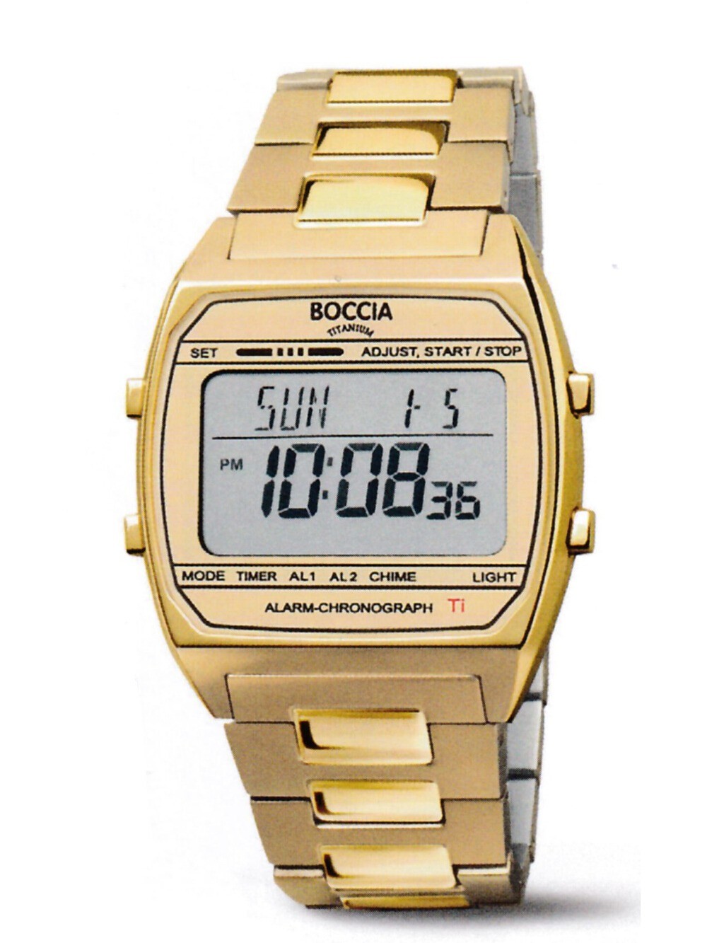 Boccia 3738-08 Mens Watch Titanium Digital Chronograph 37mm 5ATM