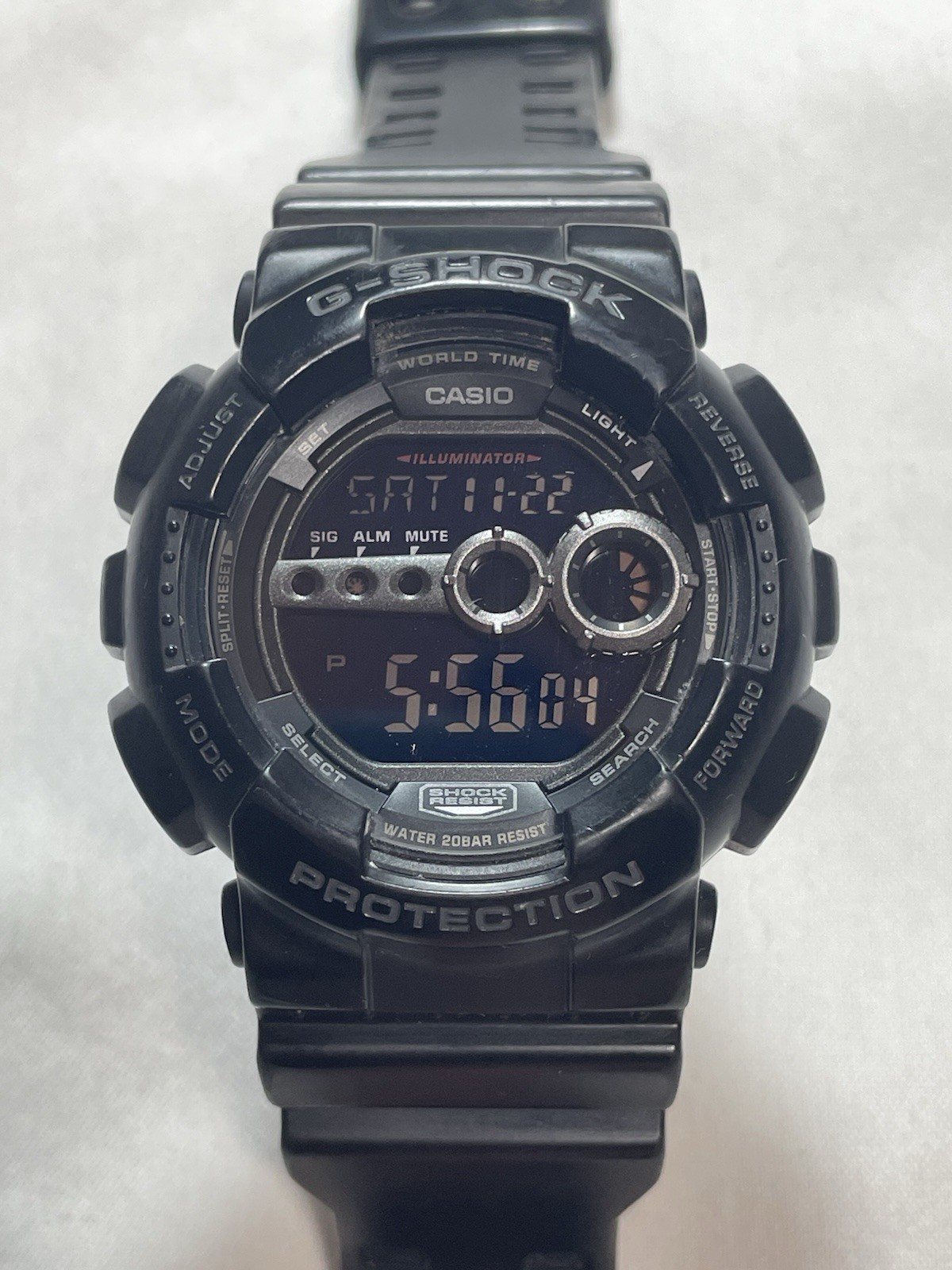 Casio G-Shock GD-100 3263 Black Digital Watch 200M Shock Resist Running