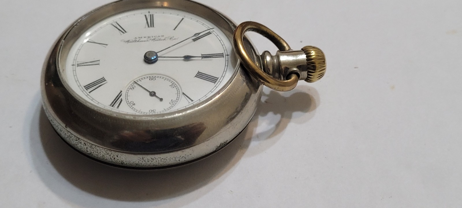 Antique 1893 American Waltham Sidewinder Pocket Watch Size 18 11 Jewels