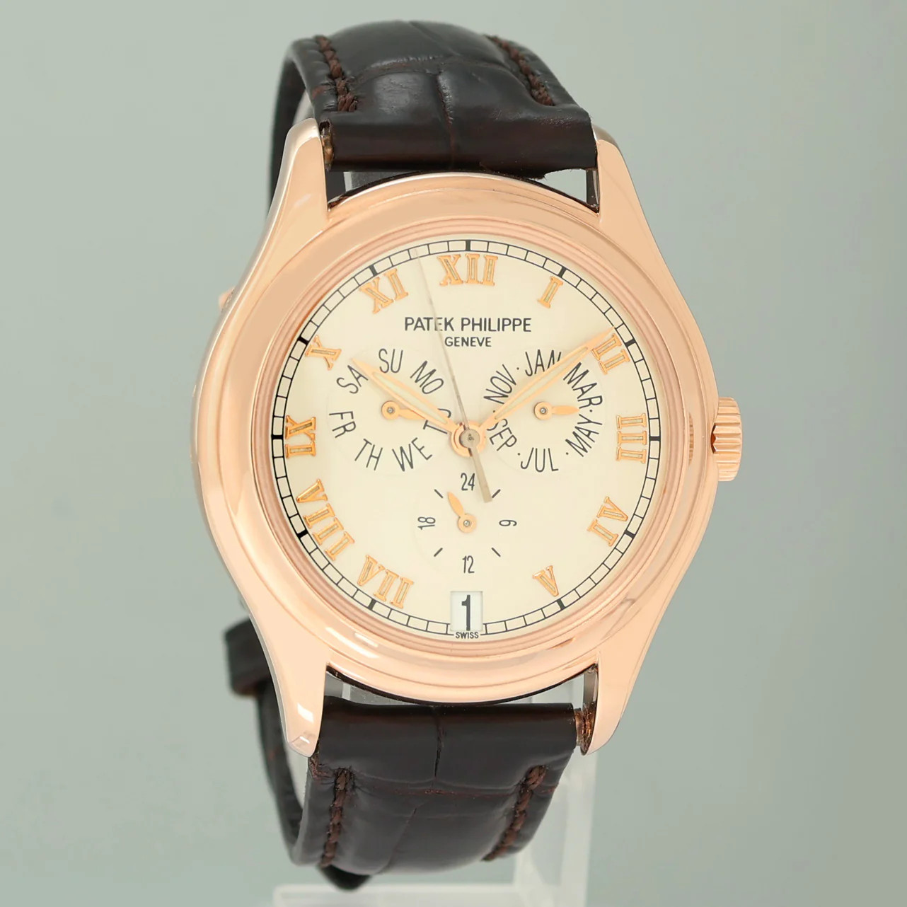 PAPER MINT Patek Philippe Rose Gold Annual Calendar 5035R White Roman 37mm Watch