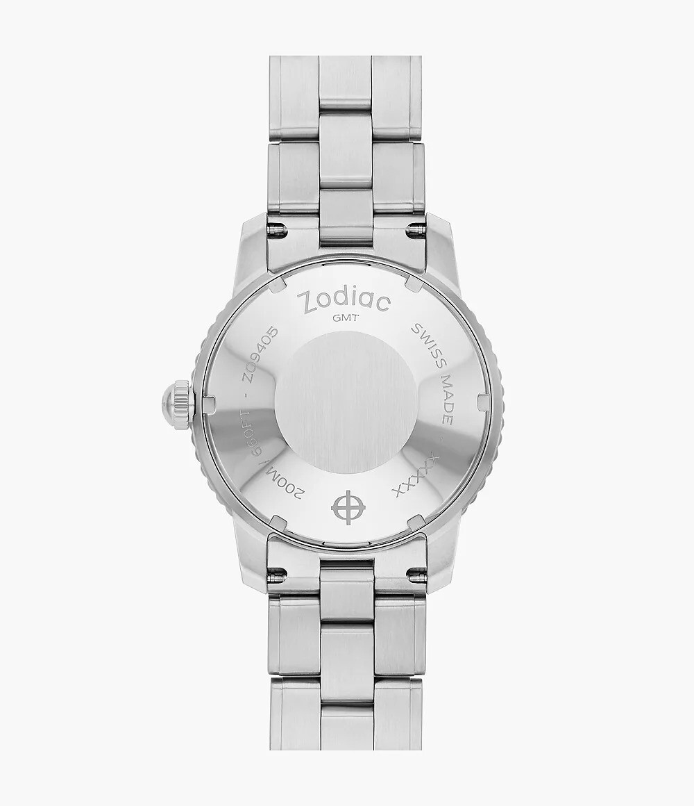 Zodiac Super Sea Wolf GMT Black Dial Steel Bracelet Watch ZO9405