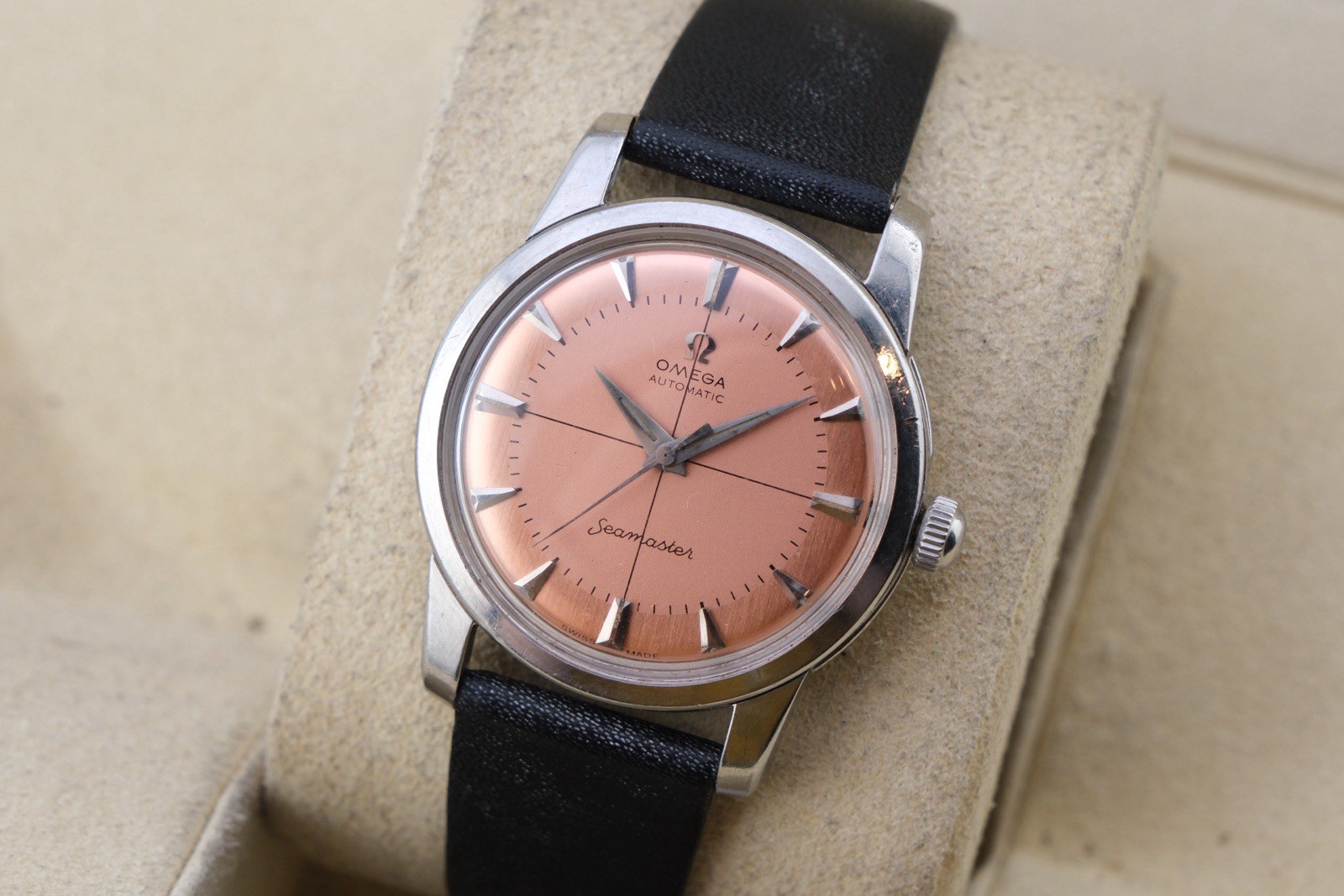 Vint Omega Seamaster Ref. 2846 2848 Cal. 500 34mm Watch Salmon Dial Thick Lugs!