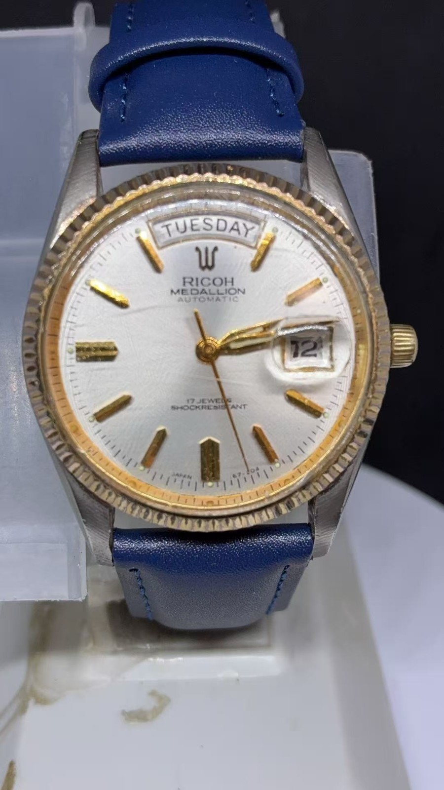 Ricoh Medallion 35mm President Automatic Date Day Japan Men Watch Run (Lot2779)