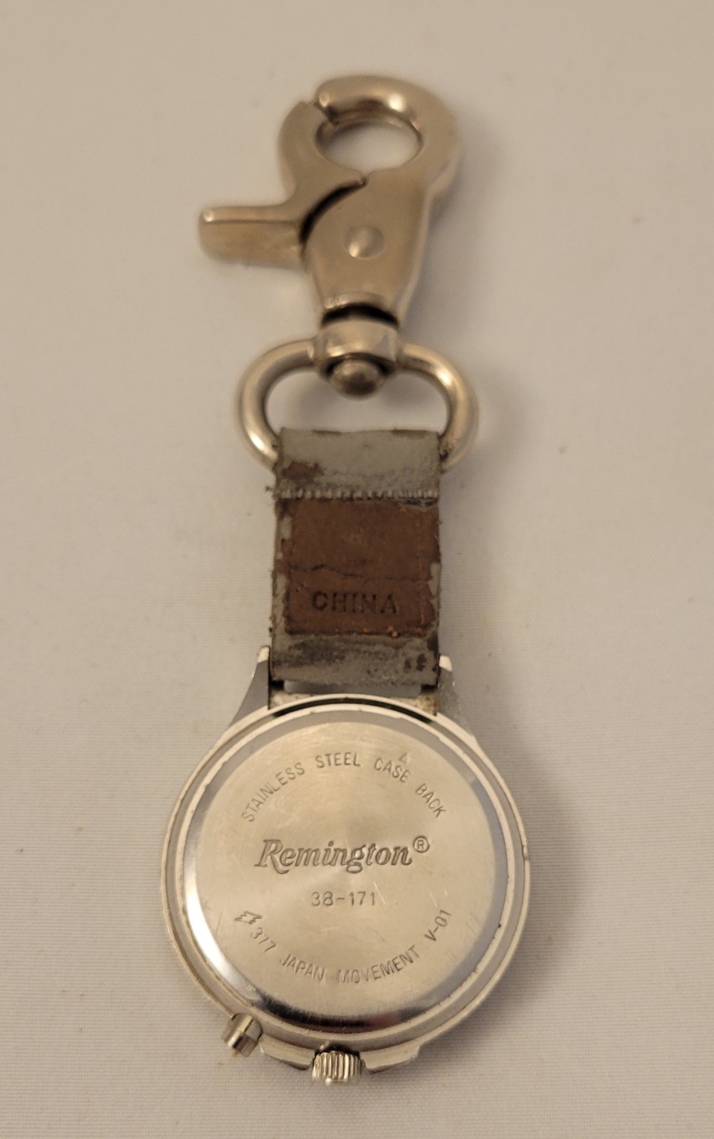 Remington ChromaGlo Quartz Pocket Watch with Strap and Swivel Trigger Snap Hook
