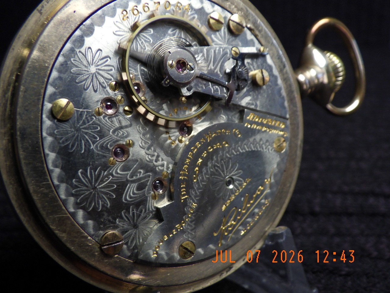 Hampden “Railway” special, size 18s, pocket watch, 21 jewel