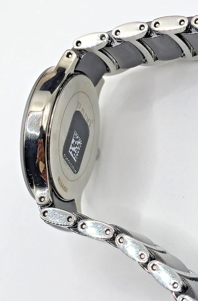Rado Centrix Diamond Dial Swiss Quartz Ceramic Watch Sapphire Women Silver MOP